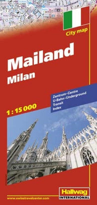 Buy map Milan, Italy by Hallwag