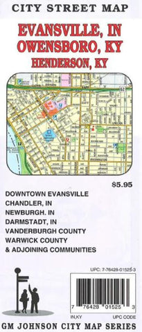 Buy map Evansville, Indiana and Owensboro and Henderson, Kentucky by GM Johnson