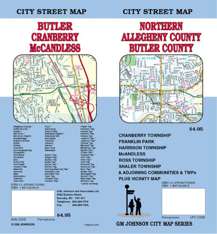 Buy map Butler and Northern Allegheny Counties, Pennsylvania by GM Johnson