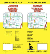 Buy map Jackson : Vicksburg : Natchez : city street map = Jackson : Natchez : Vicksburg : city street map