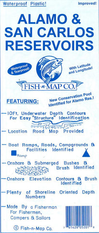 Buy map Alamo & San Carlos Reservoirs Fishing Map