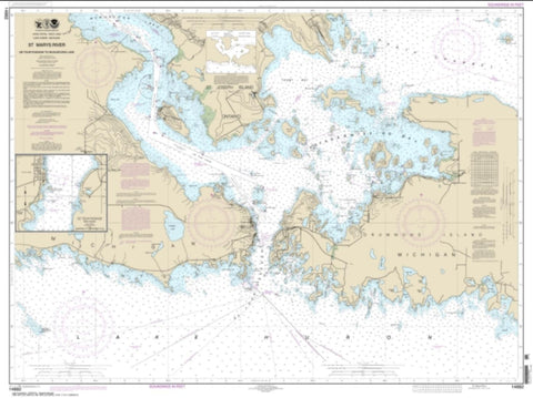 Buy map St. Mars River - Detour Passage to Munuscong Lake; Detour Passage (14882-36) by NOAA