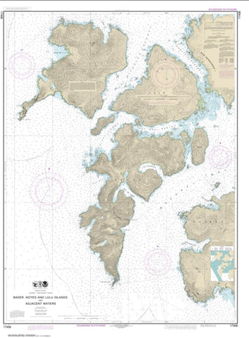 Buy map Baker, Noyes, and Lulu Islands and adjacent waters (17406-8) by NOAA
