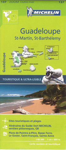 Buy map Guadeloupe, St-Martin and St-Barthelemy by Michelin Maps and Guides
