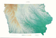 Buy map Iowa [Physical, 34x49, Laminated]