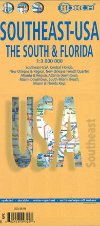 Buy map United States, Southeast - the South and Florida