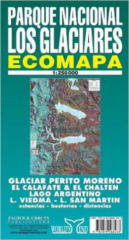 Buy map Los Glaciares National Park, Patagonia by Zagier y Urruty