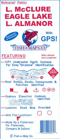Buy map McClure, Eagle Lake, Lake Almanor fishing map