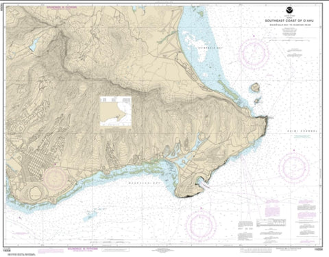 Buy map Southeast Coast of O‘ahu Waimanalo Bay to Diamond Head (19358-21) by NOAA
