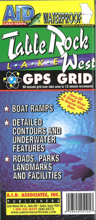 Buy map Table Rock West Fishing Map