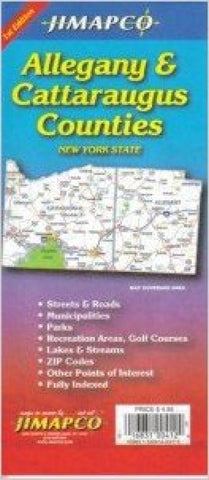 Buy map Allegany and Cattaraugus Counties, New York by Jimapco