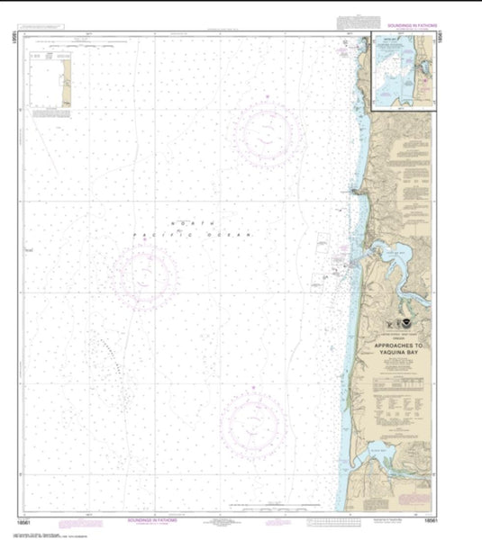 Buy map Approaches to Yaquina Bay; Depoe Bay (18561-13) by NOAA