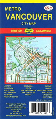 Buy map Vancouver Metro, City Map by GM Johnson