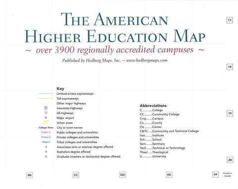 Buy map The American higher education map : over 3900 regionally accredited campuses