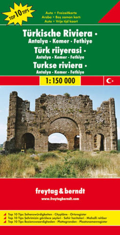 Buy map Turkish Riviera, Antalya, Kemer and Fethiye by Freytag-Berndt und Artaria