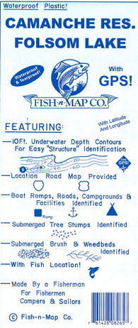 Buy map Camanche Reservoir & Folsolm Lake Fishing Map
