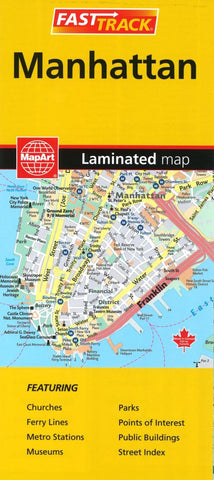 Buy map Manhattan Fast Track, Laminated Map by MapArt Corporation