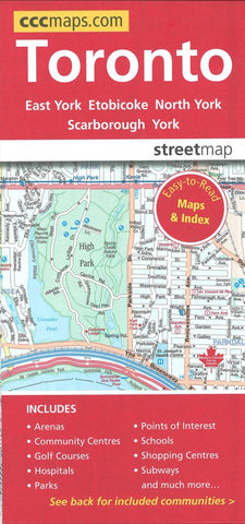 Buy map Toronto, Ontario Easy to Read Street Map by Canadian Cartographics Corporation