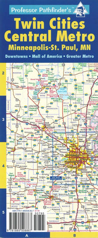 Buy map Twin Cities central metro : Minneapolis-St. Paul, MN
