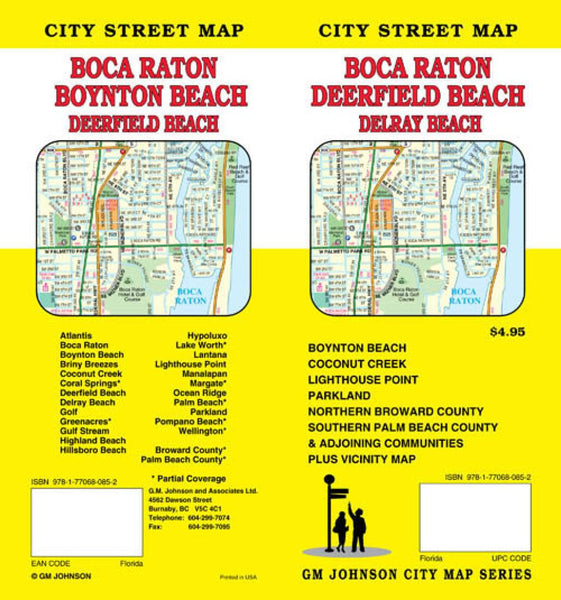 Buy map Boca Raton, Deerfield Beach, Boynton Beach, and Delray Beach, Florida by GM Johnson
