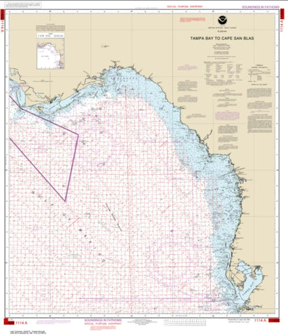 Buy map Tampa Bay to Cape San Blas (Oil and Gas Leasing Areas) (1114A-36) by NOAA