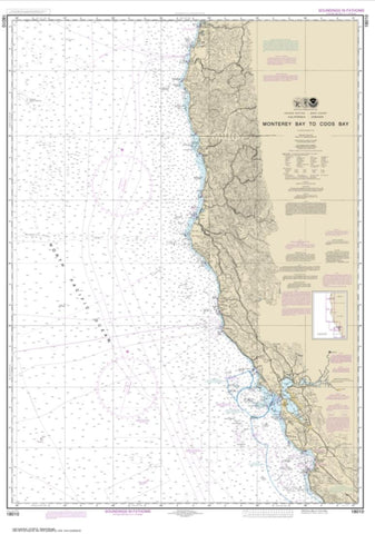 Buy map Monterey Bay to Coos Bay (18010-22) by NOAA