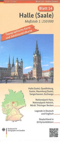 Buy map Halle (Saale) 1:250 000, blatt 14