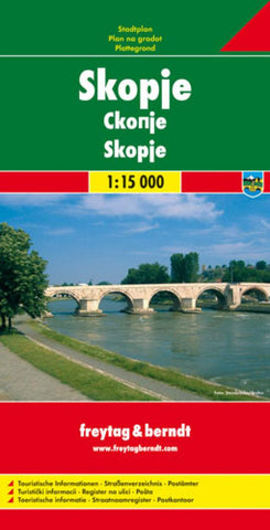 Buy map Skopje, Macedonia by Freytag-Berndt und Artaria