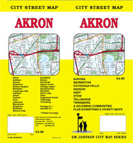 Buy map Akron and Summit County, Ohio by GM Johnson