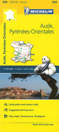 Buy map Aude, Pyrenees Orientales (344) by Michelin Travel Partner