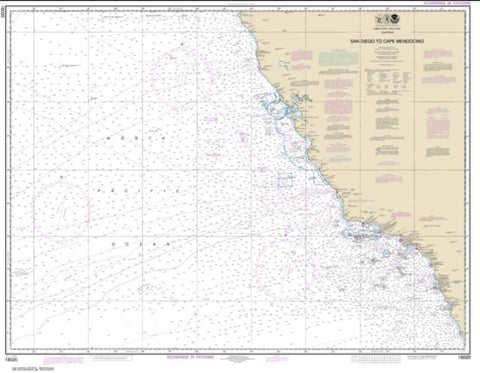 Buy map San Diego to Cape Mendocino (18020-39) by NOAA
