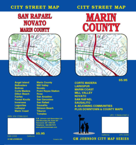 Buy map Marin County, California by GM Johnson