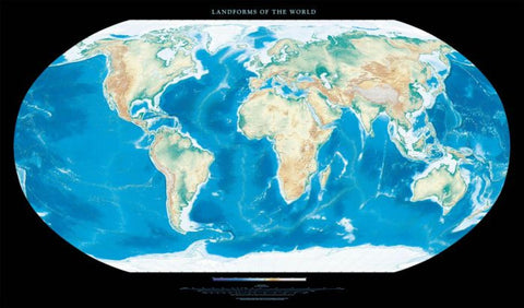 Buy map Landforms of the world [35x60, Laminated]
