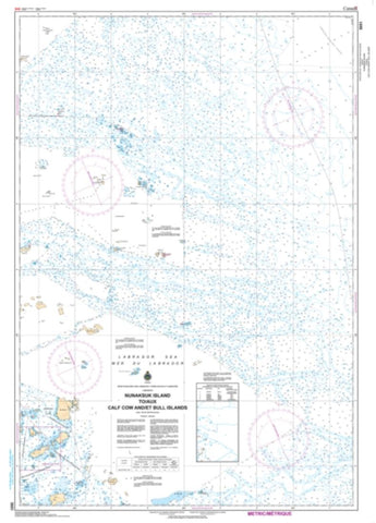 Buy map Nunaksuk Island to/a Calf, Cow and/et Bull Islands by Canadian Hydrographic Service