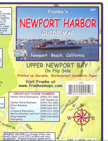 Buy map California Map, Newport Harbor/Upper Newport Bay Guide 2007 by Frankos Maps Ltd.