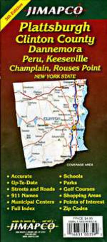 Buy map Plattsburgh and Clinton County, New York by Jimapco