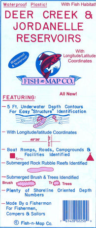 Buy map Deer Creek and Jordanelle (Utah) fishing map