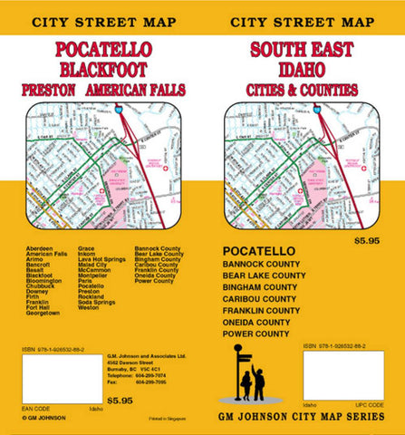 Buy map South east Idaho : cities and counties : city street map = Pocatello : Blackfoot : Preston : American Falls : city street map
