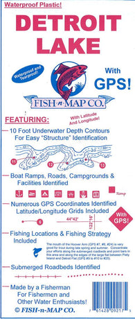 Buy map Detroit Lake Fishing Map