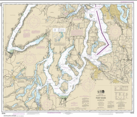 Buy map Puget Sound-southern part (18448-35) by NOAA