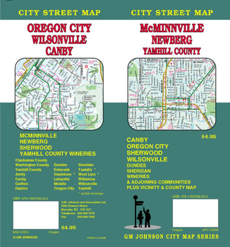 Buy map McMinnville, Newberg, Oregon City, Canby, Wilsonville and Yamhill County, Oregon by GM Johnson