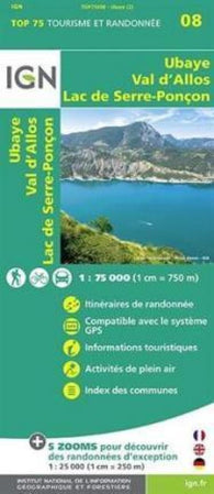 Buy map Ubaye - Val dAllos - Lac de Serre-Ponçon, France 1:75,000 Topographic Map #08