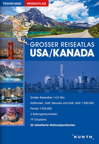 Buy map USA/Canada, Large Travel Atlas (German ed) by Kunth Verlag