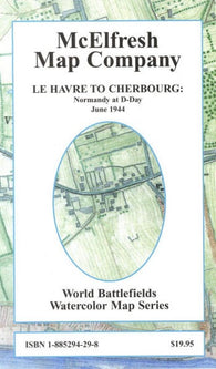 Buy map Le Havre to Cherbourg, Normandy at D-Day, 1944 by McElfresh Map Co.