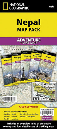 Buy map Nepal Map Pack Bundle by National Geographic Maps