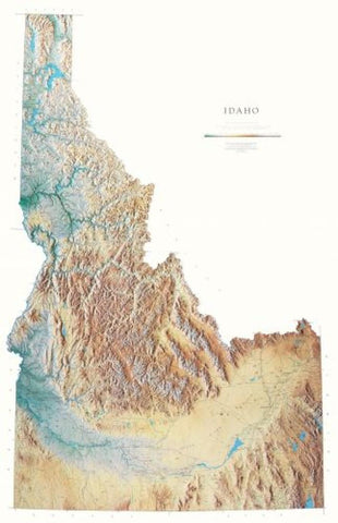 Buy map Idaho, Physical, Laminated Wall Map by Raven Maps