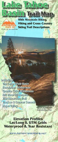 Buy map Lake Tahoe Basin Trail Map by Adventure Maps