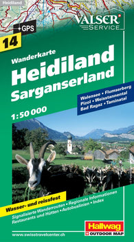Buy map Heidiland and Sarganserland Hiking Map by Hallwag