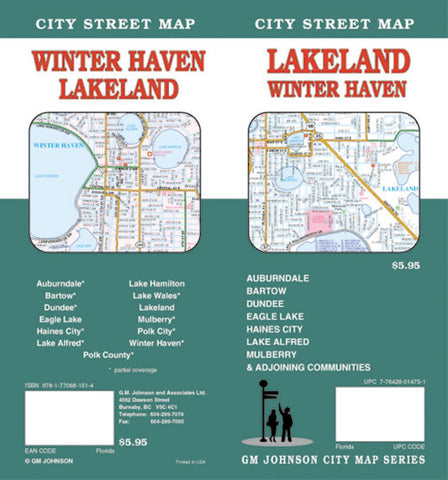 Buy map Lakeland and Winter Haven, Florida by GM Johnson