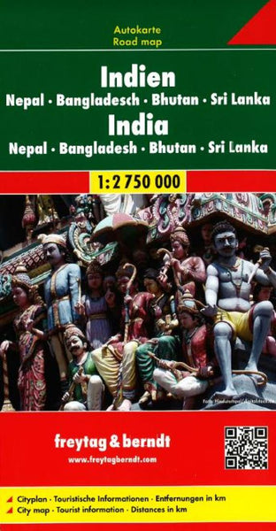 Buy map India, Nepal, Bangladesh, Bhutan and Sri Lanka by Freytag-Berndt und Artaria